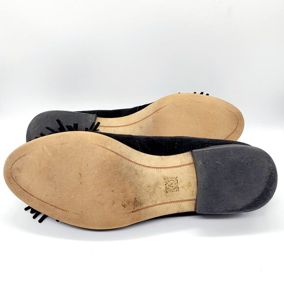 ANNE KLEIN Dixie iFlex Black Suede Tasseled Slip-On Flats Women's Size 5 M - Picture 7 of 8